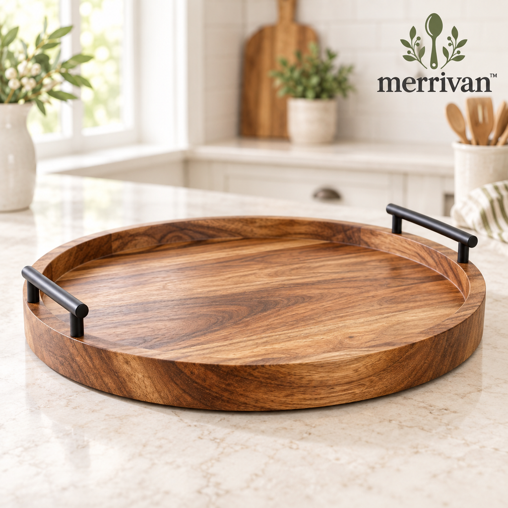 Round Wood Serving Tray