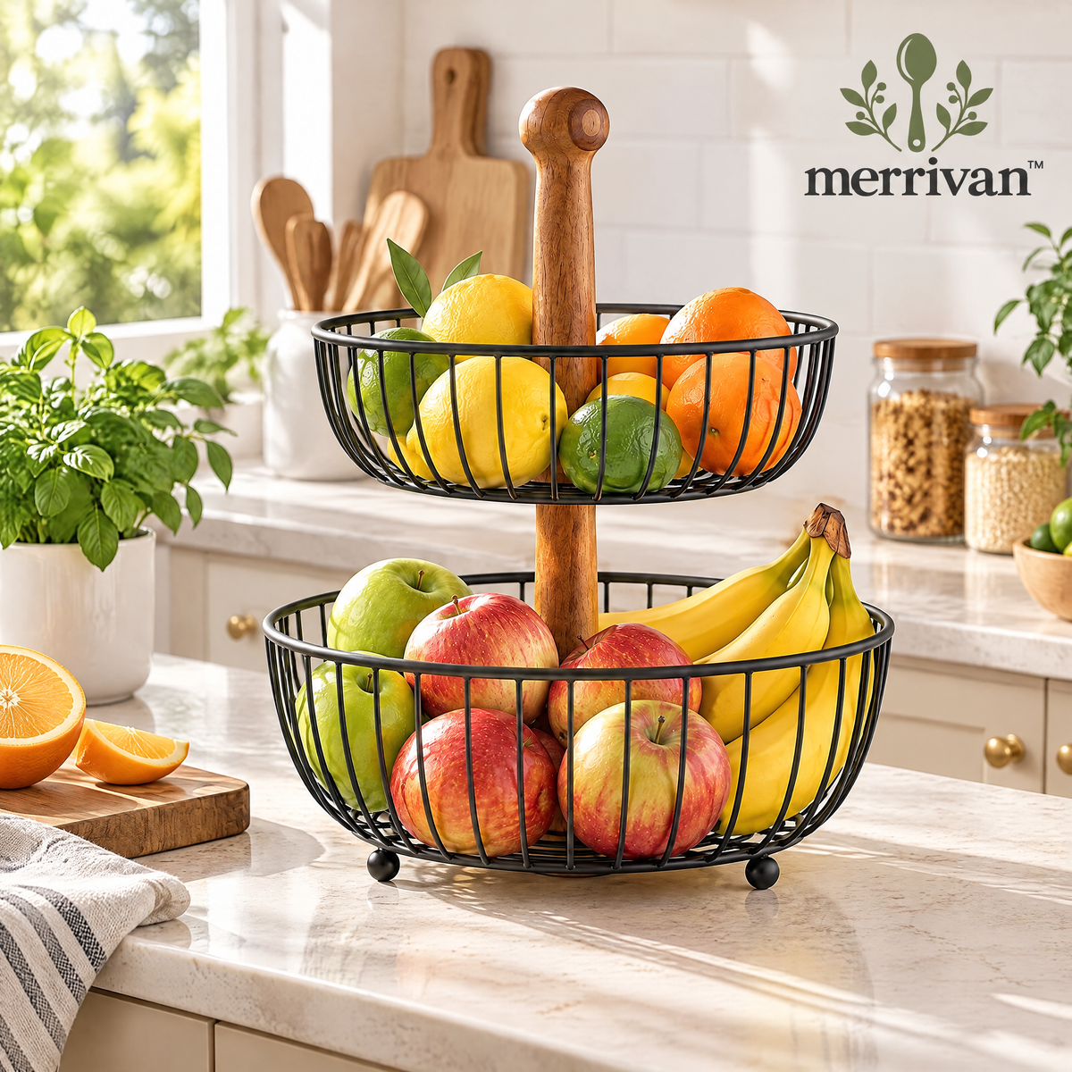 Two-Tier Farmhouse Fruit Basket