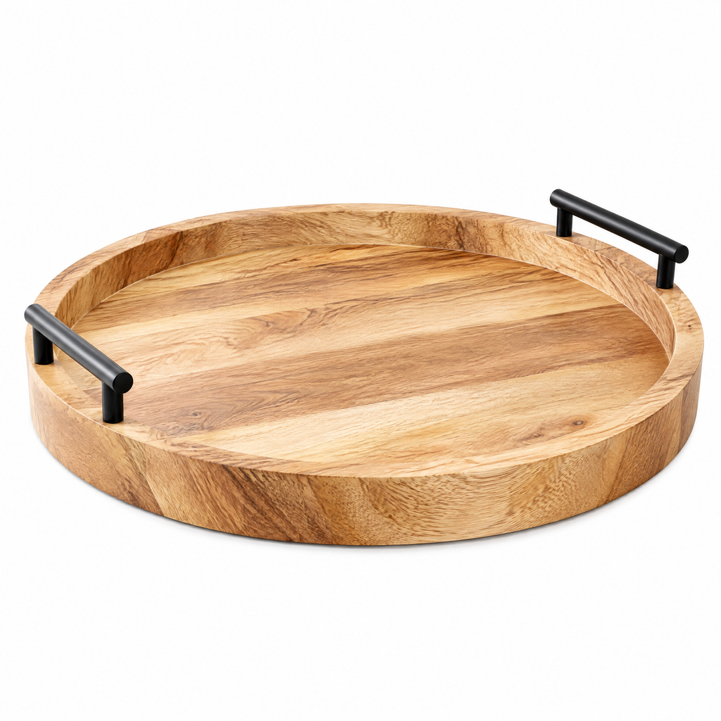Round Wood Serving Tray