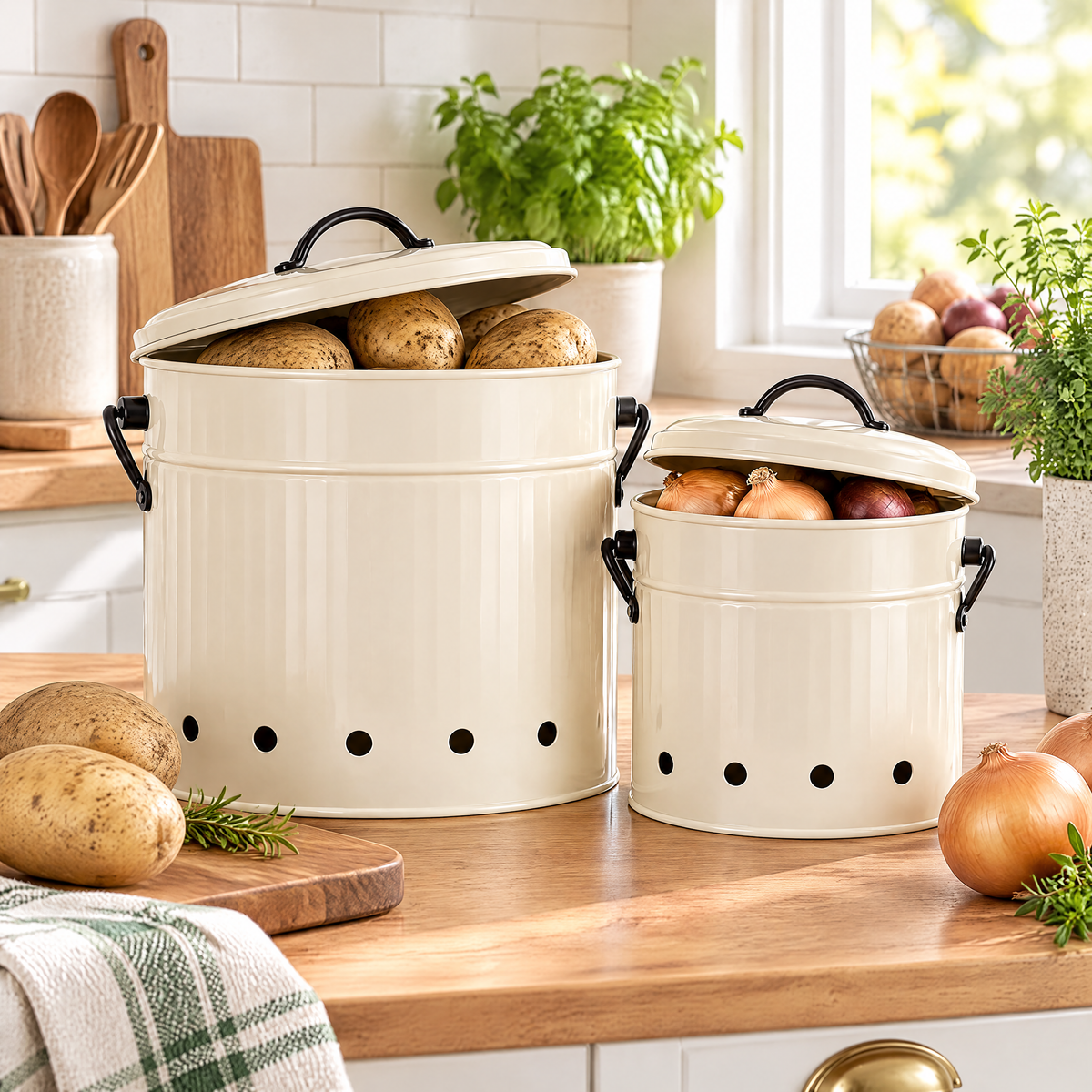 Farmhouse Vegetable Bins, Set of 2