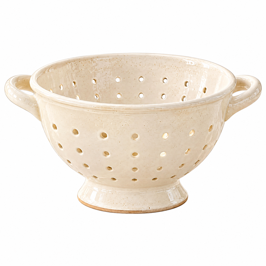 Cream Ceramic Colander