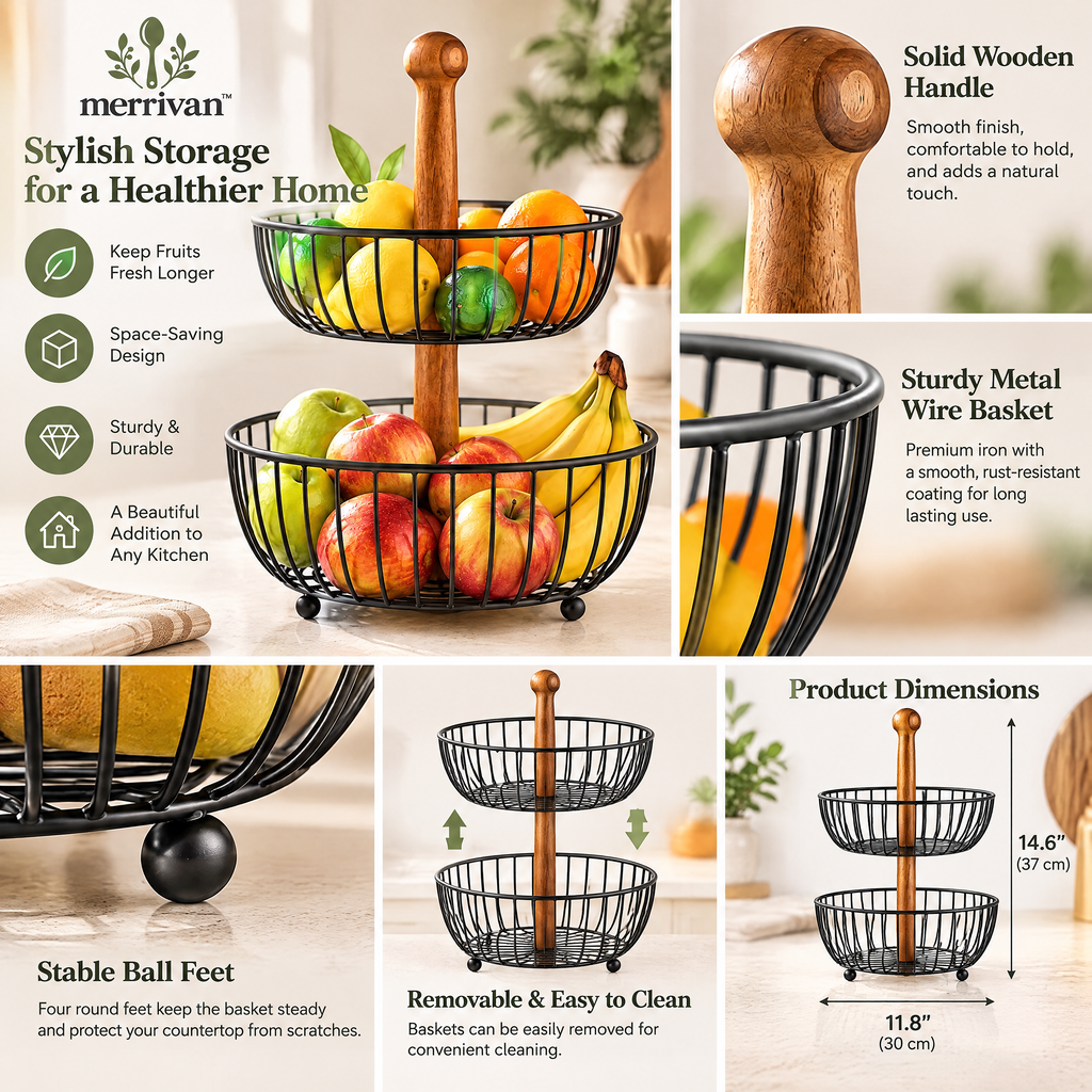 Two-Tier Farmhouse Fruit Basket