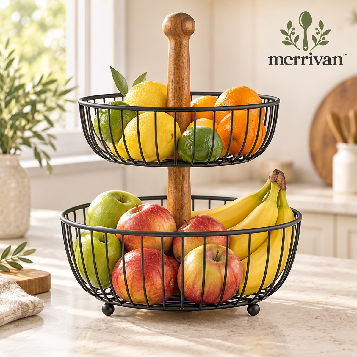 Two-Tier Farmhouse Fruit Basket