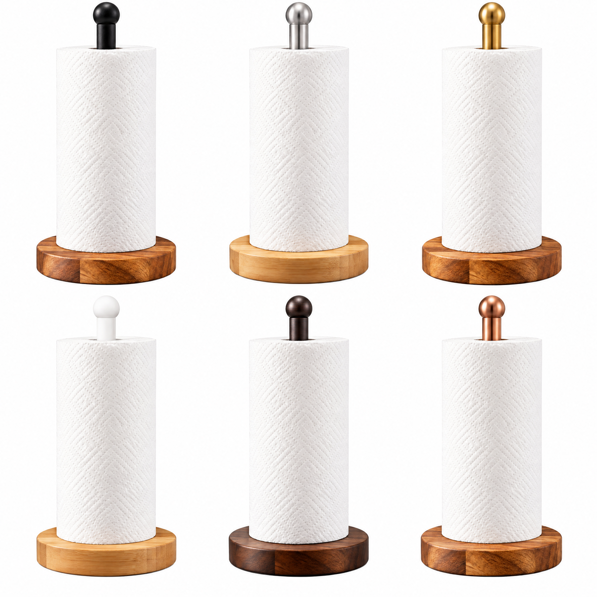 Wood-Base Paper Towel Holder