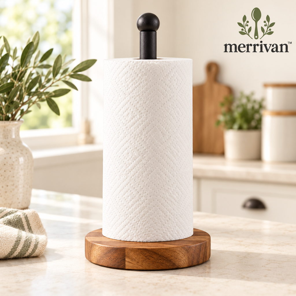 Wood-Base Paper Towel Holder