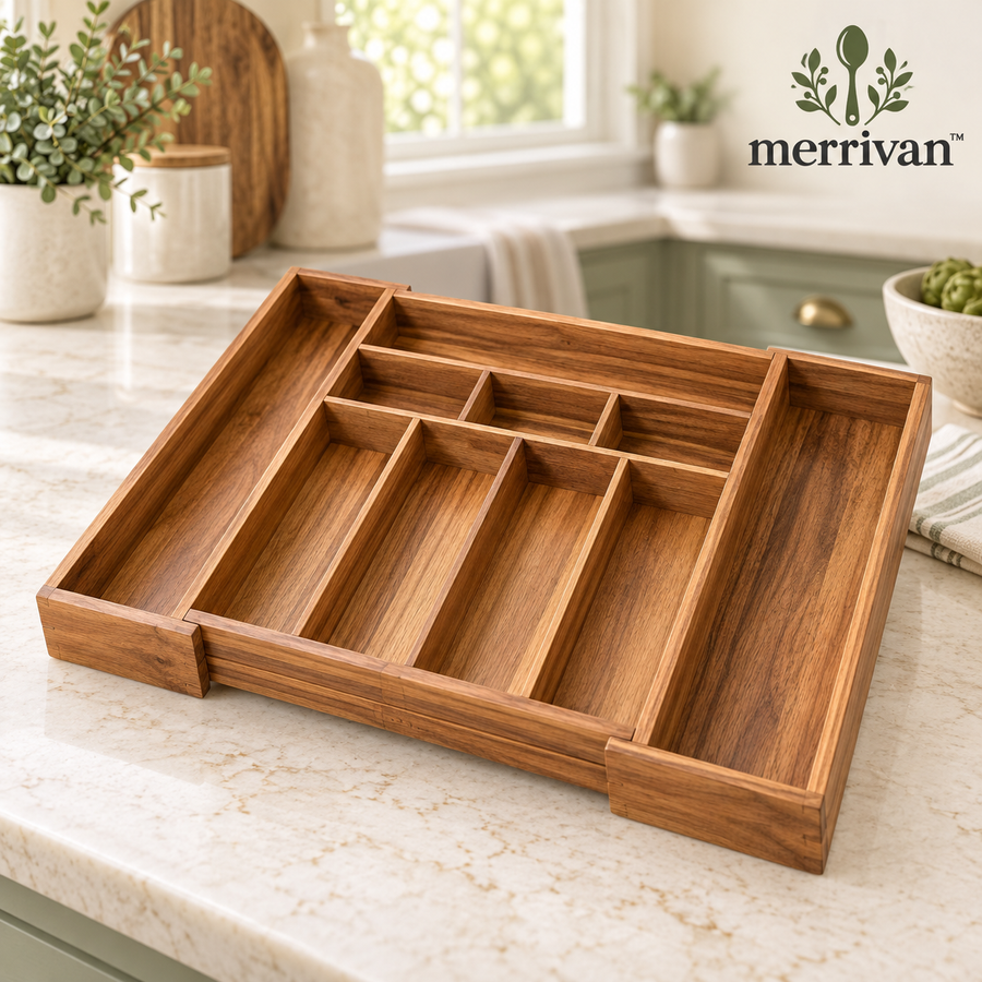 Expandable Wood Flatware Organizer
