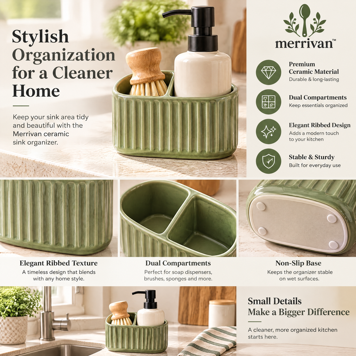 Sage Sink Caddy Set