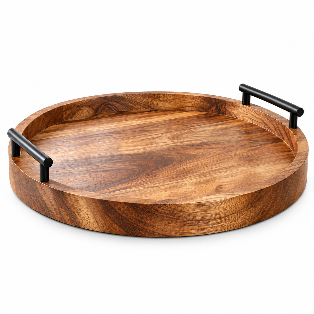 Round Wood Serving Tray
