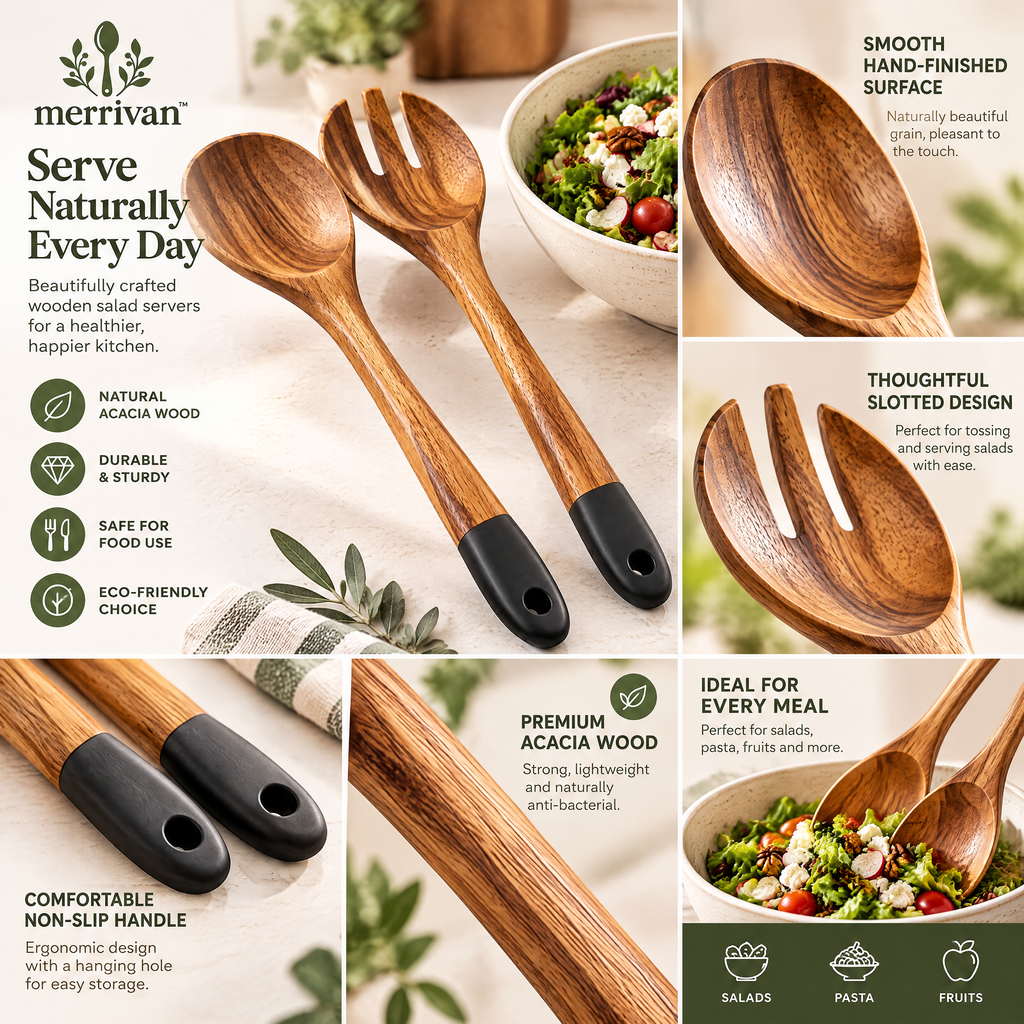 Wood Salad Servers, 2-Piece
