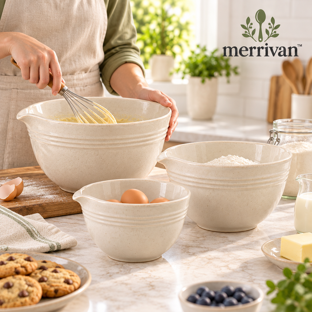 Cream Mixing Bowl Set, 3-Piece