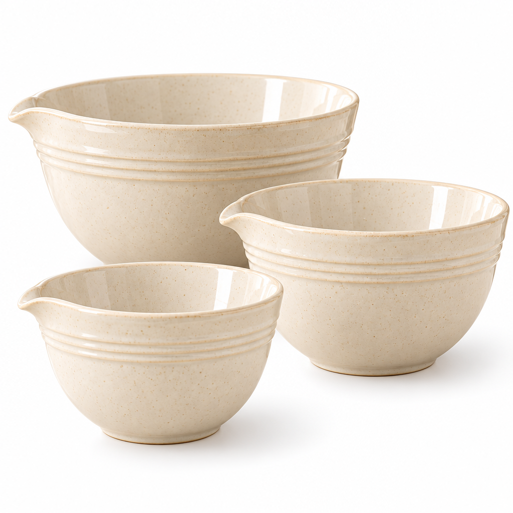 Cream Mixing Bowl Set, 3-Piece